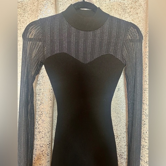 NWOT Black bodycon knit dress - Picture 9 of 10